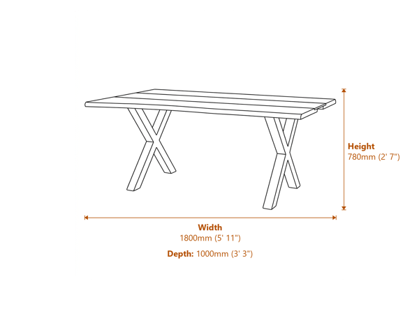 Live Edge Collection Light Acacia River Dining Table Dimensions Diagram