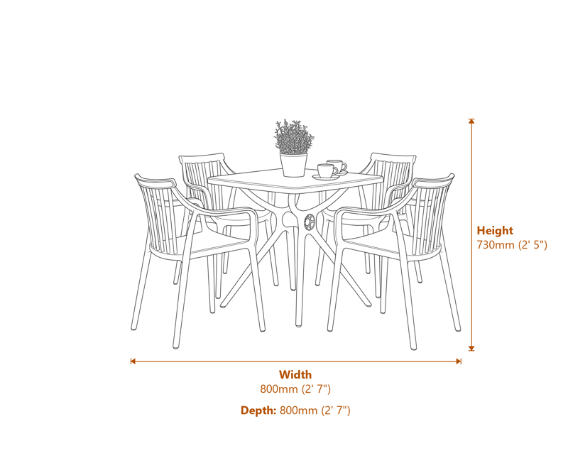Dining Tables Dimensions Diagram