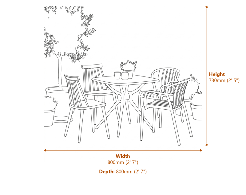 Dining Tables Dimensions Diagram