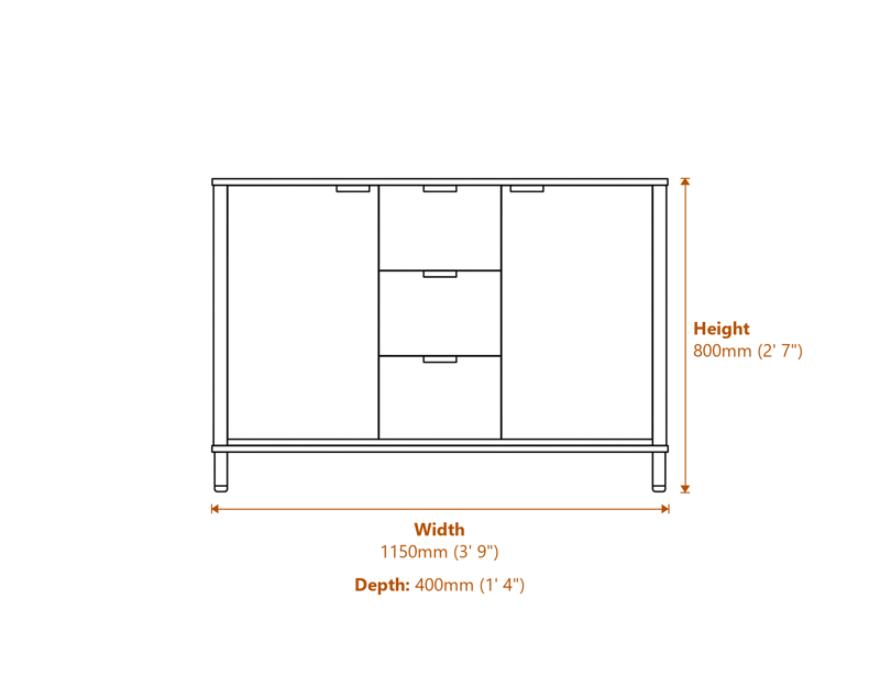 Sideboards Dimensions Diagram