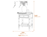 Contour Collection 1 Drawer Side Table Dimensions Diagram