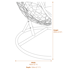 Goa White Rattan Effect Hanging Chair Dimensions Diagram