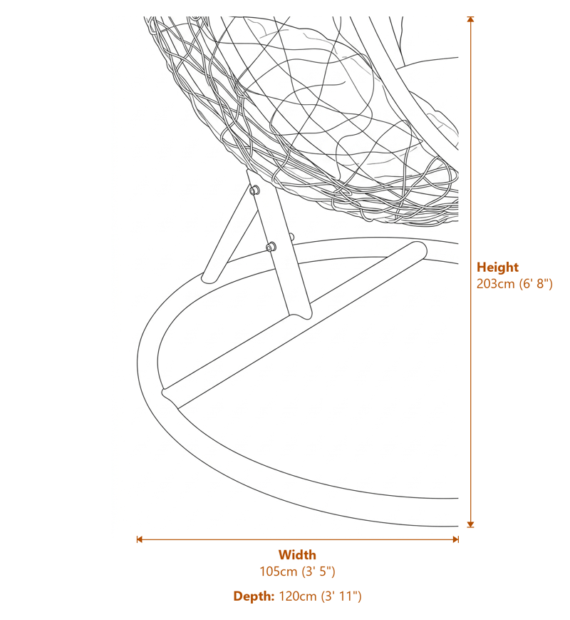 Garden Sofas & Chairs Dimensions Diagram