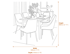 Zephra Dining Chair Dimensions Diagram
