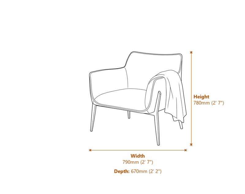 Armchairs Dimensions Diagram