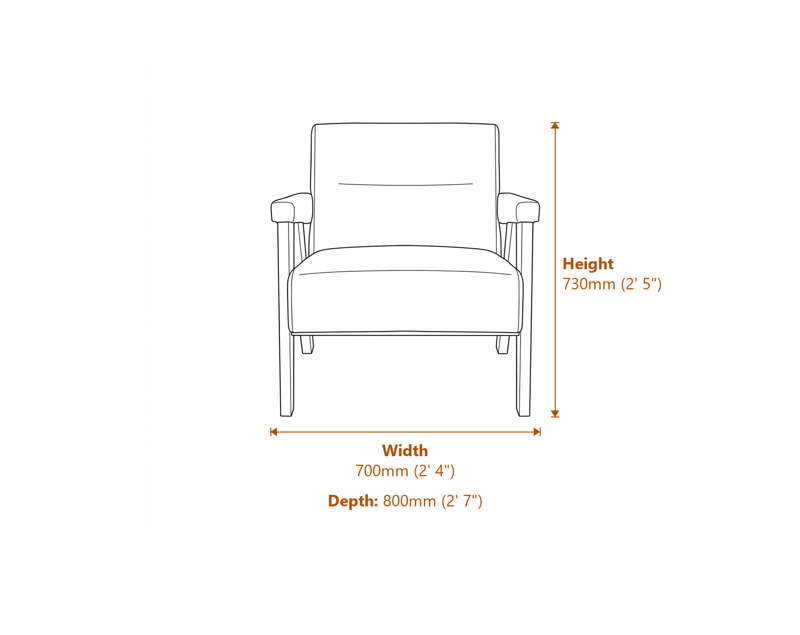 Armchairs Dimensions Diagram