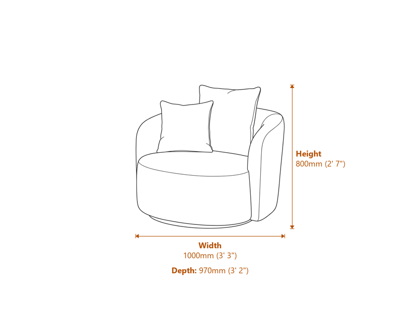 Armchairs Dimensions Diagram