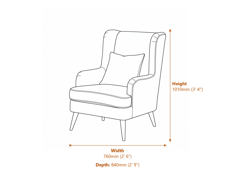 Armchairs Dimensions Diagram