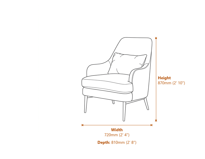 Armchairs Dimensions Diagram