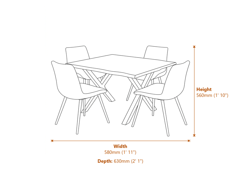 Dining Chairs Dimensions Diagram