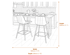 Malmo Tan Swivel Bar Stool Dimensions Diagram