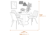 Malmo Coffee Swivel Dining Chair Dimensions Diagram