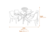 Monza Rectangular Glass Dining Table Dimensions Diagram