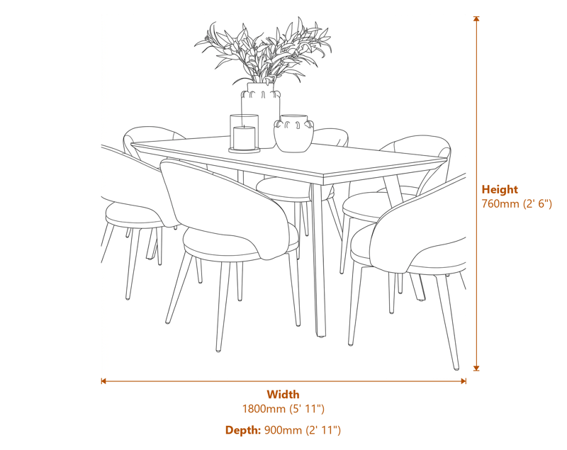 Dining Tables Dimensions Diagram