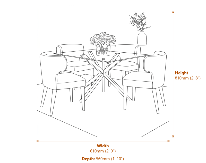 Dining Chairs Dimensions Diagram