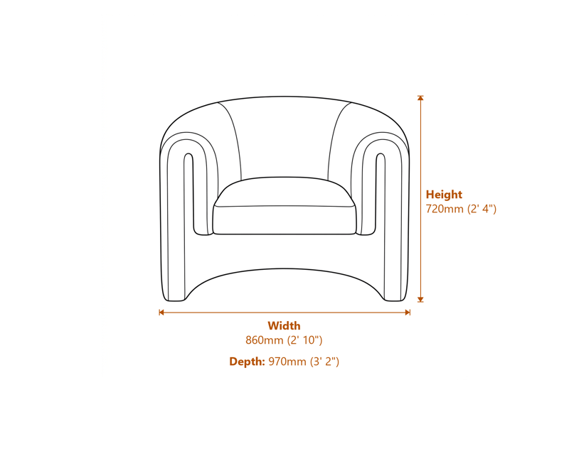 Armchairs Dimensions Diagram