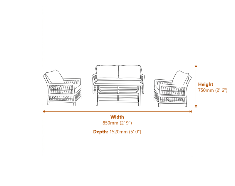 Armchairs Dimensions Diagram