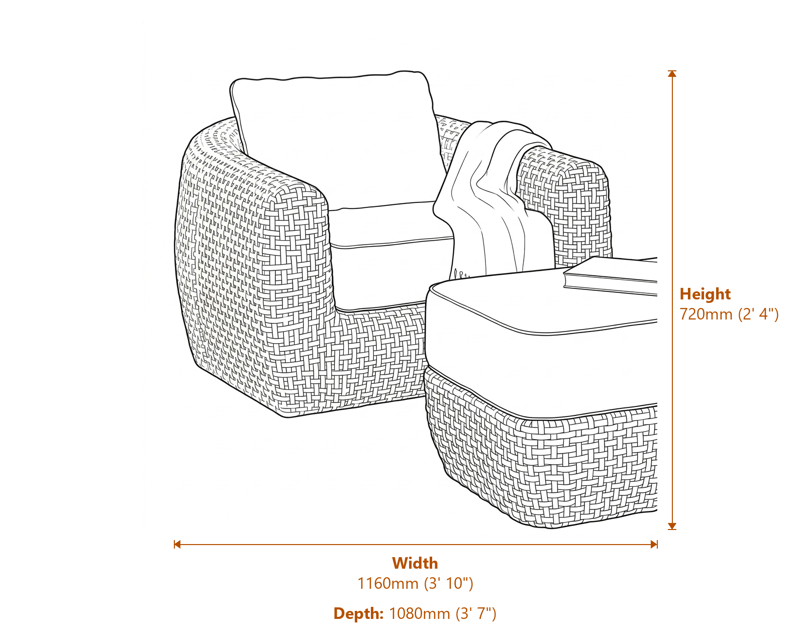 Armchairs Dimensions Diagram