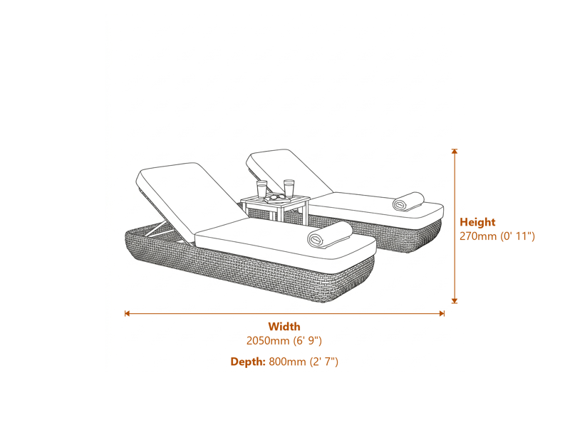 Armchairs Dimensions Diagram