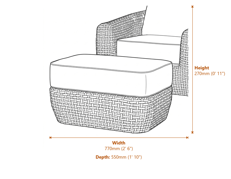 Armchairs Dimensions Diagram
