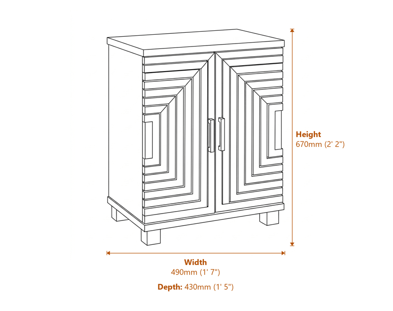 Display Cabinets Dimensions Diagram