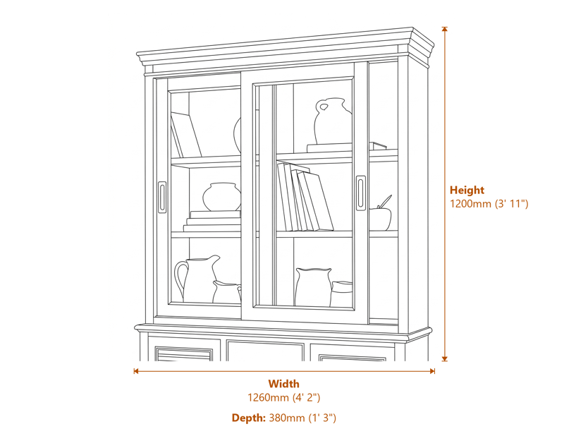 Display Cabinets Dimensions Diagram