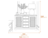 Delphine Collection 2 Door 4 Drawer Large Dresser Base Dimensions Diagram