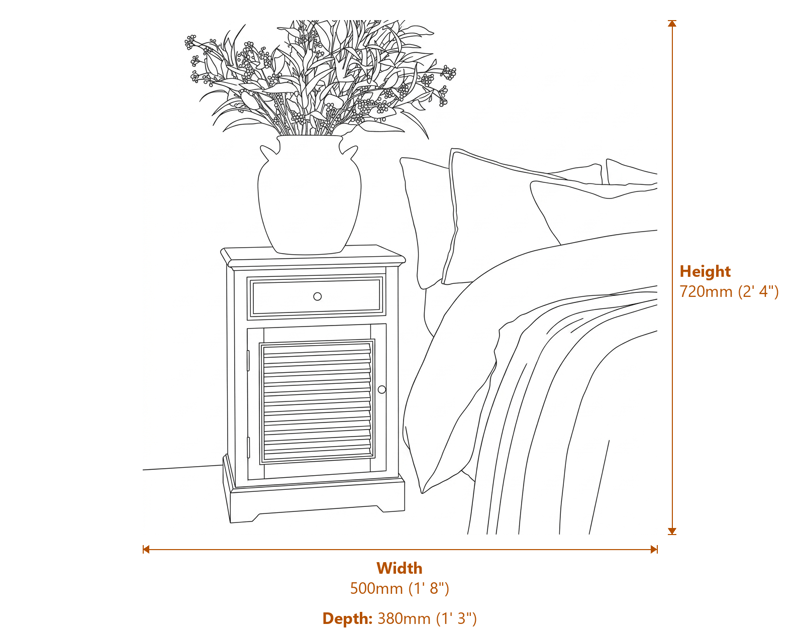 Side & Console Tables Dimensions Diagram