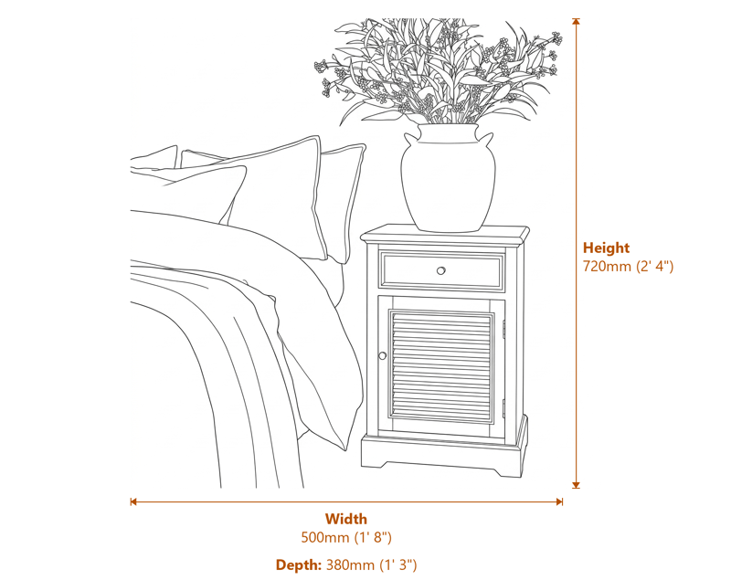 Side & Console Tables Dimensions Diagram