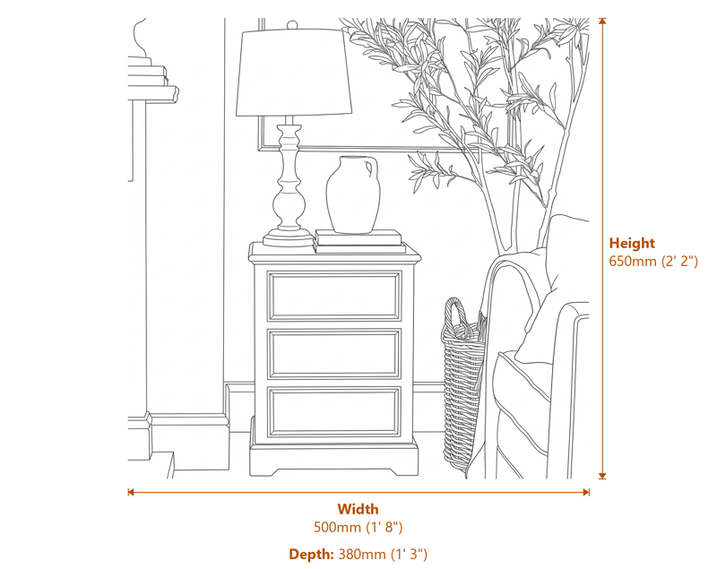 Chests of Drawers Dimensions Diagram