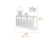 Delphine Collection 6 Door 3 Drawer Large Dresser Base Dimensions Diagram