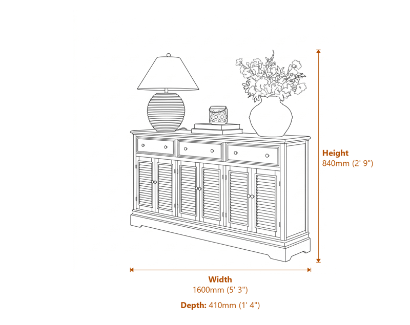Display Cabinets Dimensions Diagram