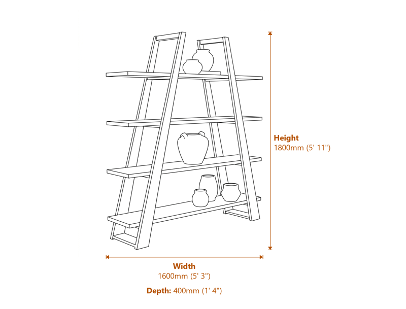 Bookcases & Shelving Dimensions Diagram