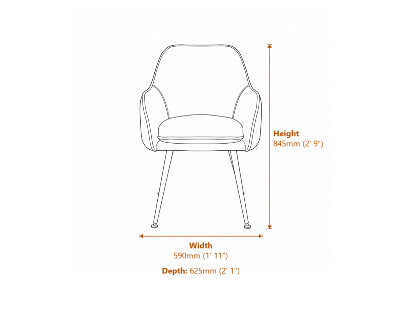 Dining Chairs Dimensions Diagram