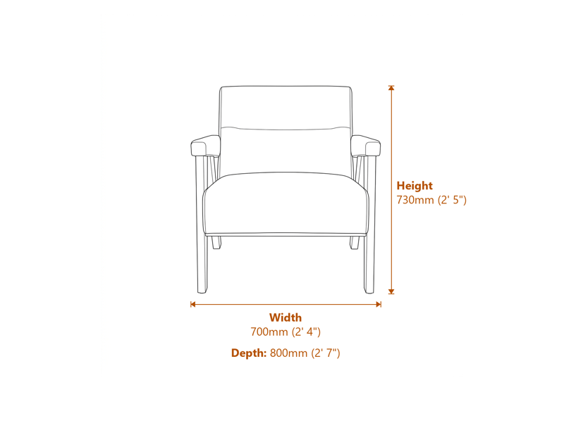 Armchairs Dimensions Diagram