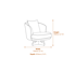 Hale Azure Velvet Swivel Chair Dimensions Diagram