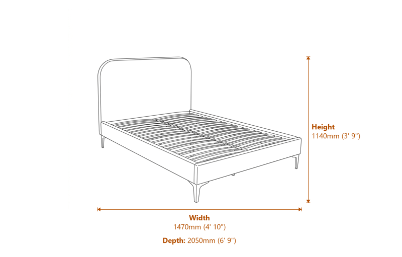 Beds & Bed Frames Dimensions Diagram