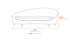 Hasina Three Seat Olive Velvet Sofa Dimensions Diagram