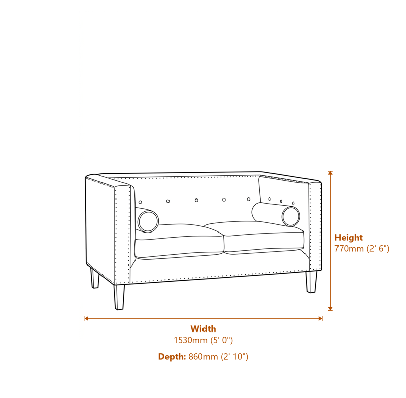 Sofas Dimensions Diagram