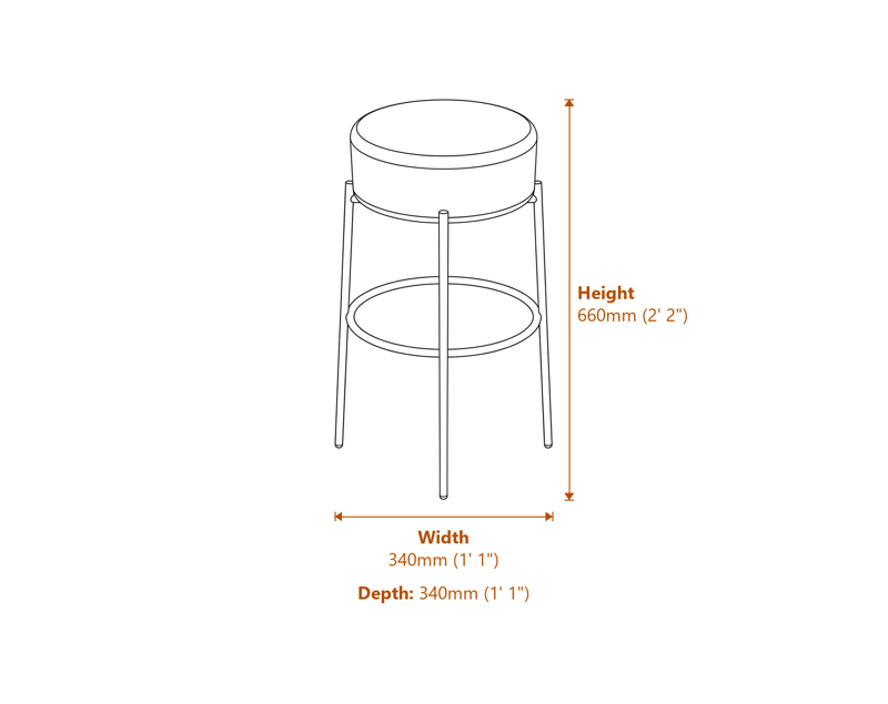 Bar Stools Dimensions Diagram
