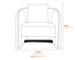 Bilani Grey Linen Effect Curved Chair Dimensions Diagram