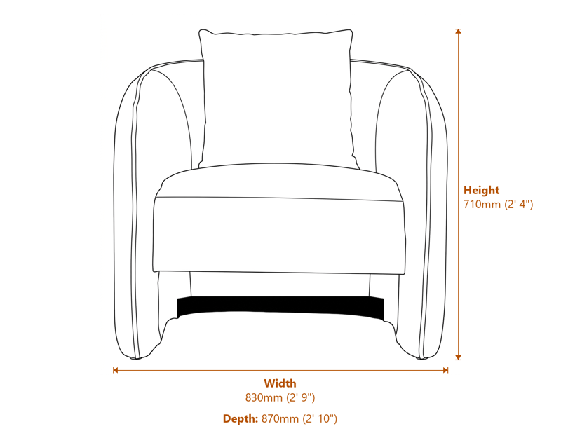 Accent Chairs Dimensions Diagram
