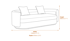 Oratino Ivory Linen 3 Seater Curved Sofa Dimensions Diagram