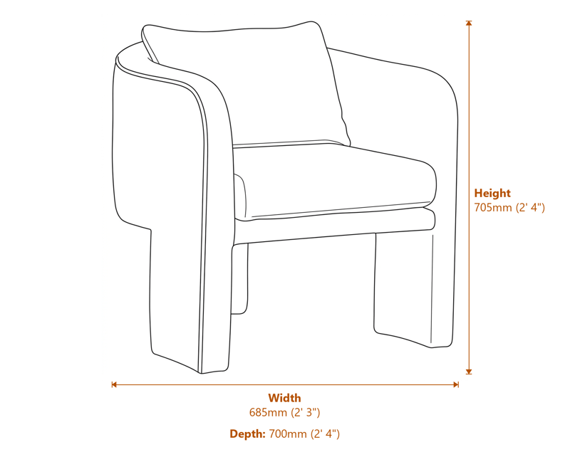 Armchairs Dimensions Diagram