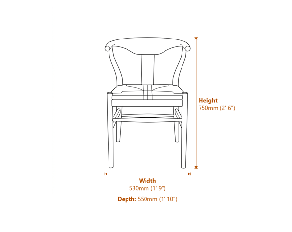 Aries Black Dining Chair Dimensions Diagram