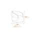 Darla Forest Green Curved Velvet Chair Dimensions Diagram