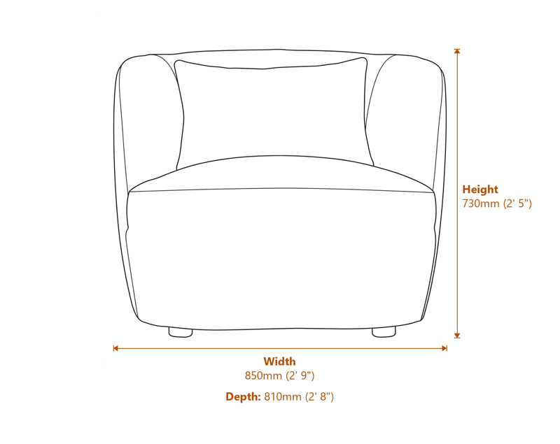 Accent Chairs Dimensions Diagram