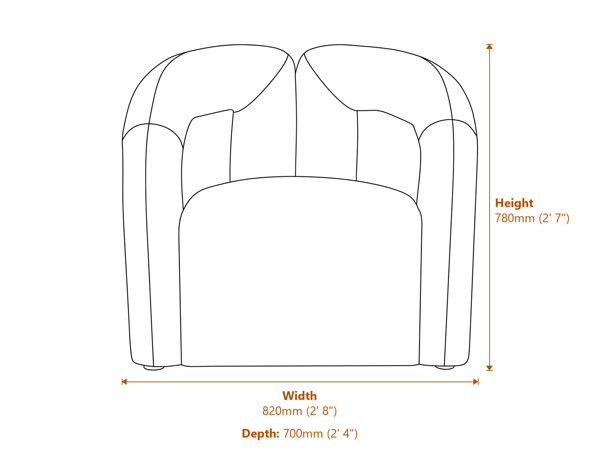 Davina Ivory Boucle Effect Statement Chair Dimensions Diagram