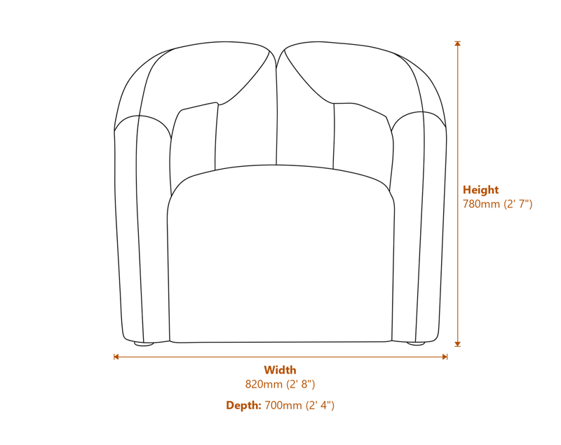 Accent Chairs Dimensions Diagram