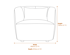 Bruge Textured Cream Curved Chair Dimensions Diagram